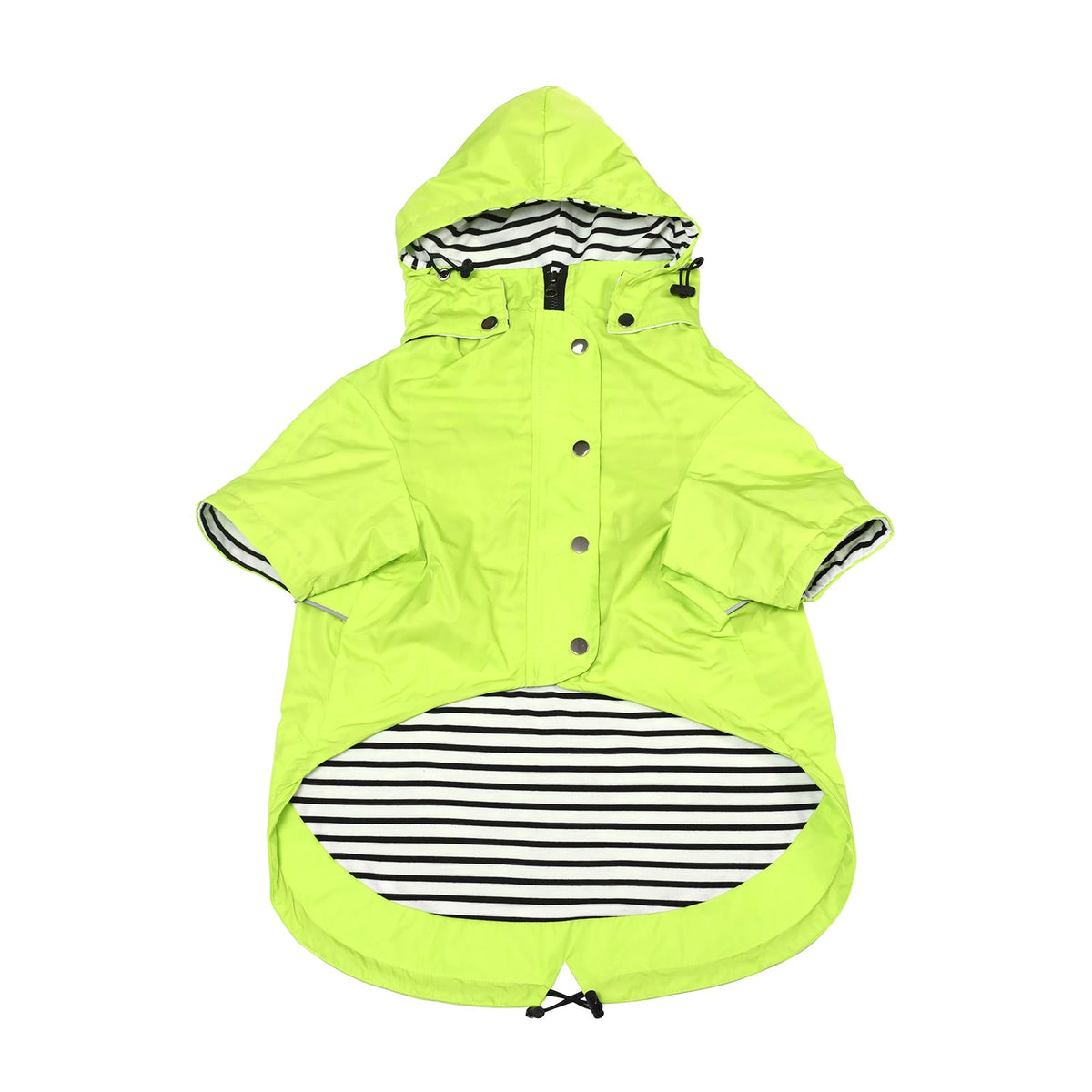 Dog Zip Up Raincoat with Reflective Buttons (X-Large / Light Green)