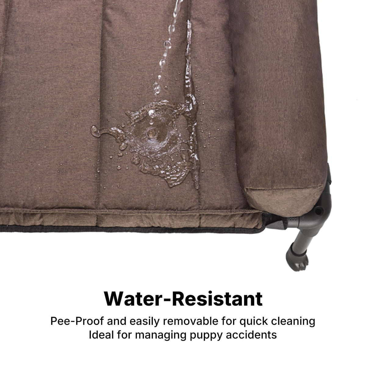Outdoor Elevated Dog Bed with Waterproof Bolster Cushion (Brown / 53.0"L x 37.5"W x 9.0"Th)
