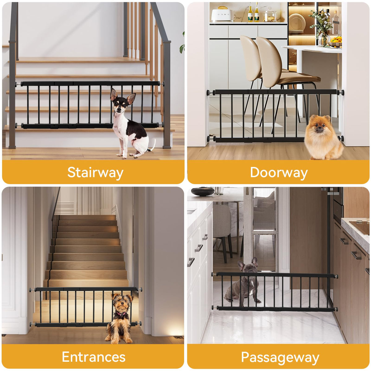Dog Gate Indoor (18-45''W*18''H / Black)
