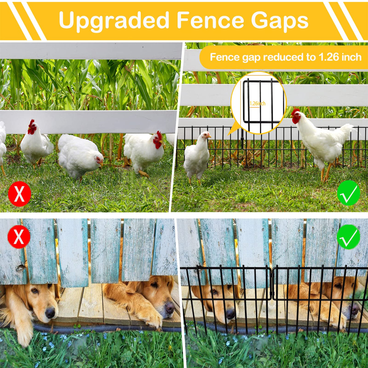 26 Pack Animal Barrier Fence (Black / 26 Panel, 28.00 Ft)