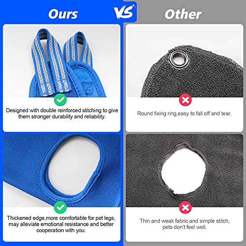 Pet Grooming Hammock Harness for Cats & Extra (XS for Cats & Tiny Dogs 15LB / Blue)