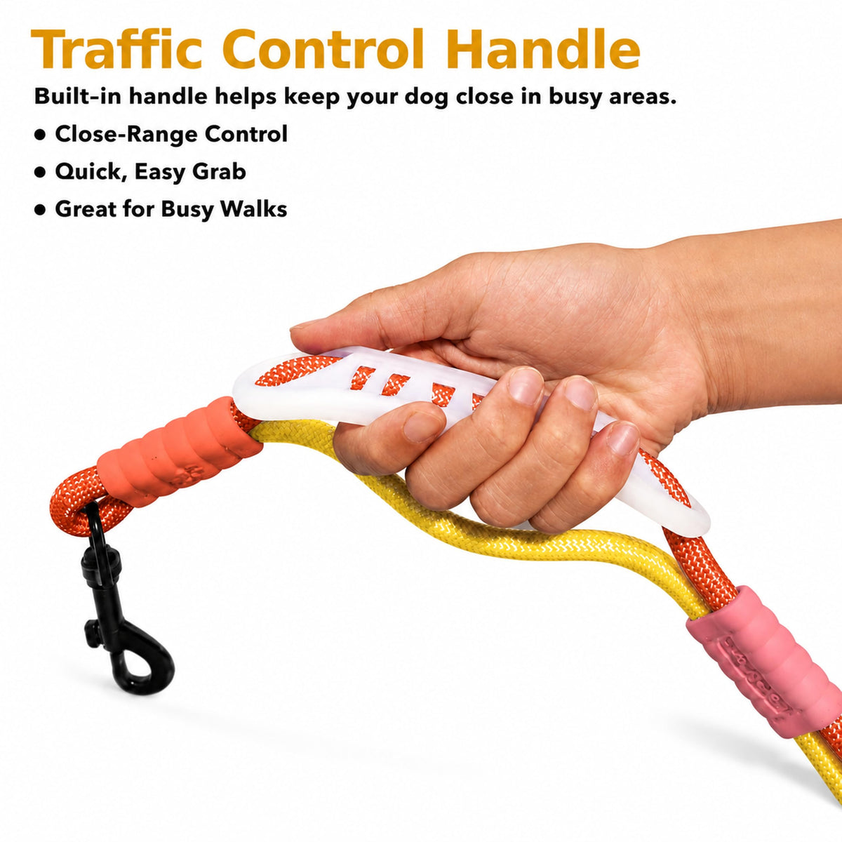 Hands Free Dog Leash (yellow-orange / 4.5 FT)