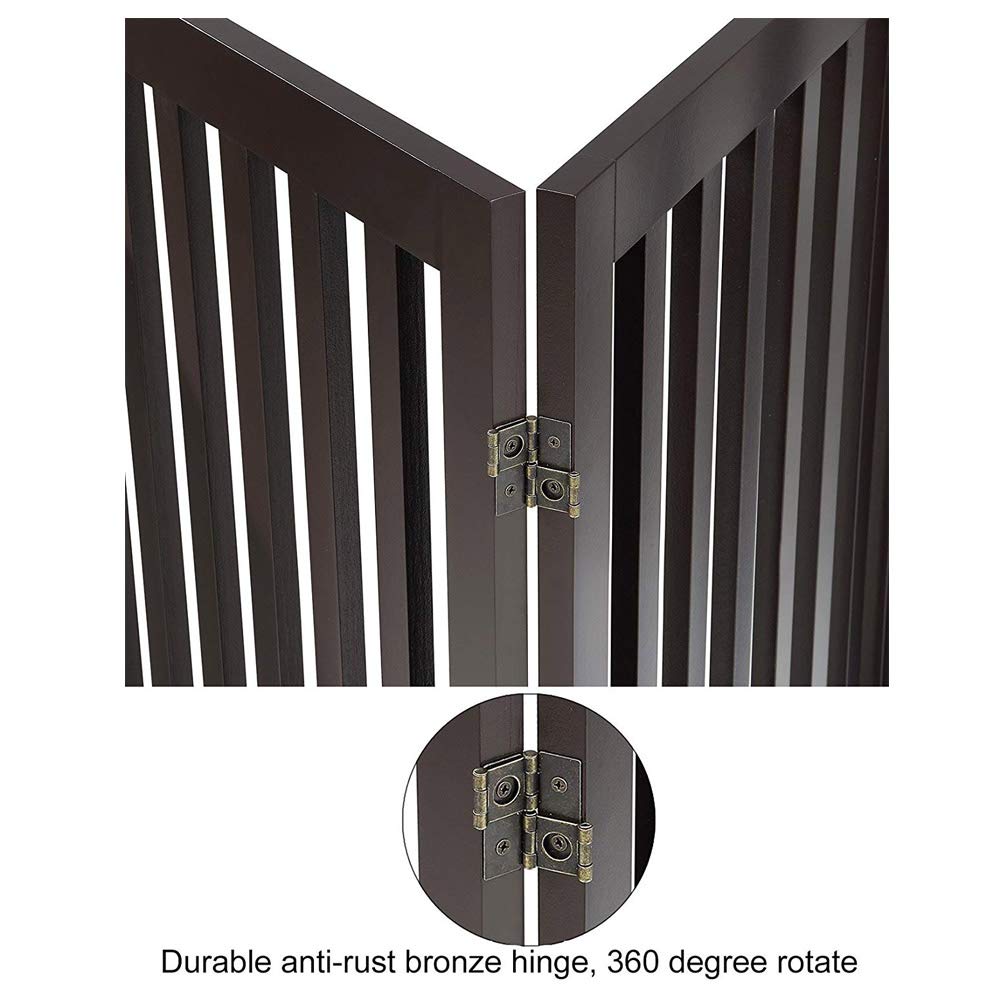 24”H Free Standing Pet Gate for Dog Cat (Espresso / 60"W×24"H)