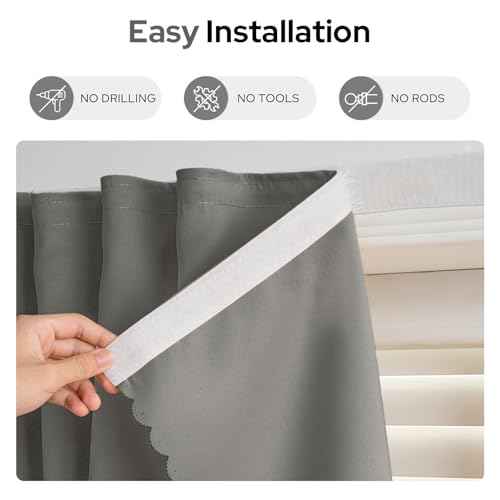 Adhesive Curtain (35"W x 71"L (Pack of 2) / Grey)