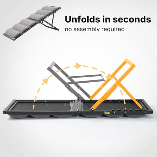 Foldable Dog Ramp for Bed Couch Large Dogs (Gray / up to 23"H-for high bed)