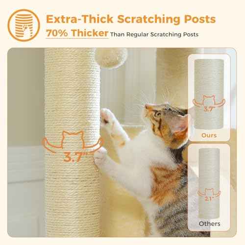 57.8" Heavy Duty Cat Tree for Maine Coon (Beige / 57.8in)
