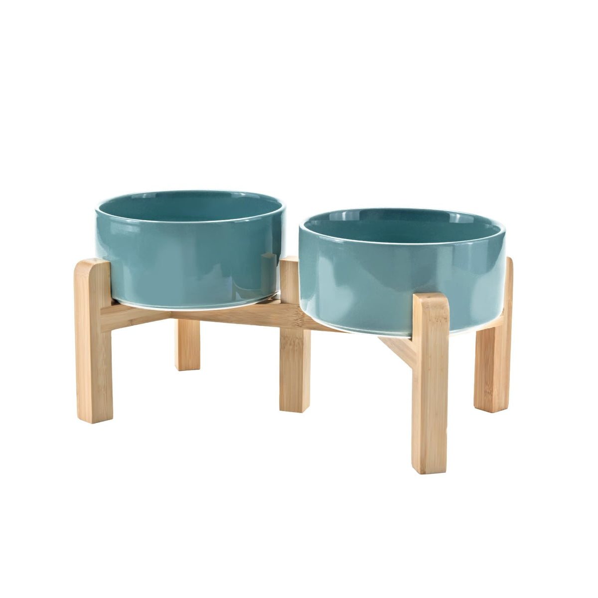 Elevated Dog Bowls Ceramic (6.1 in - 3.6 cups / Dark Green)