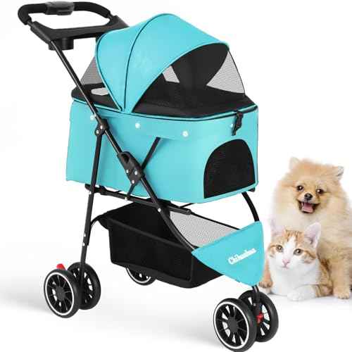 Pet Stroller Dog Stroller for Small Medium Dogs Cats (Mint Green)