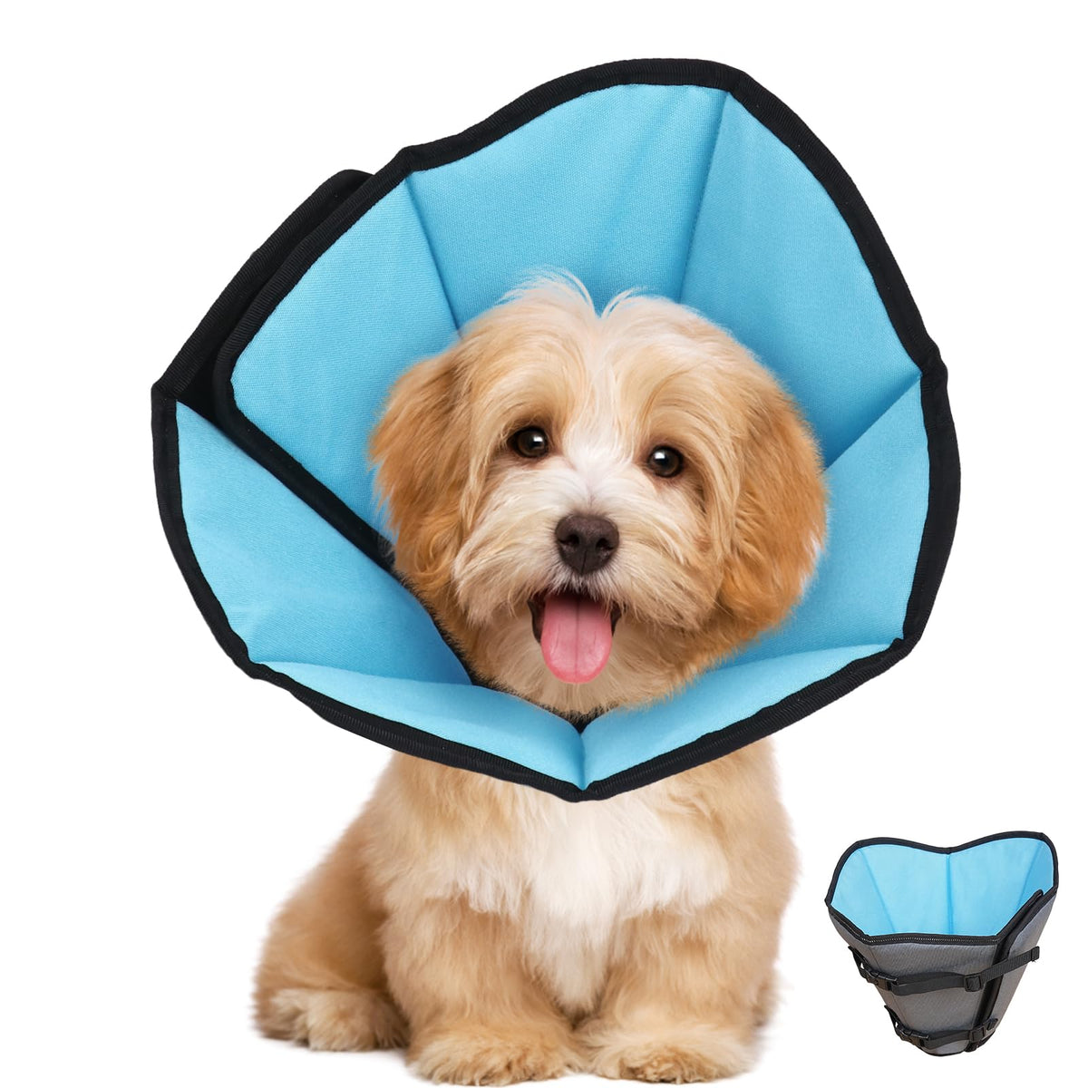 Soft Dog Cone Collar After Surgery (Blue / S(Neck:9.1"-10.7"/Depth:7.8"))