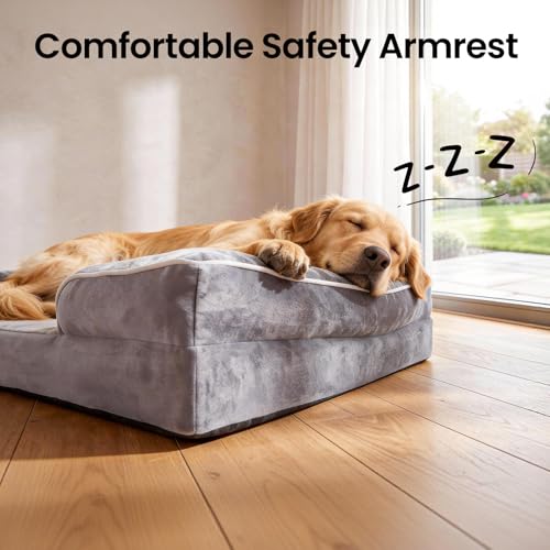 Orthopedic Extra Large Dog Bed Couch (41" x 30" x 7" / 01-Gray)