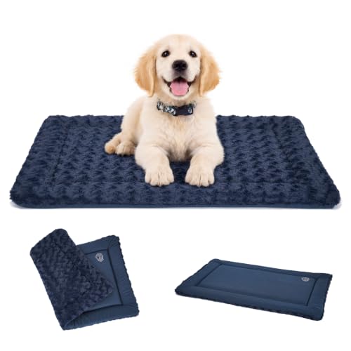 Dog Crate Pad for 30"x20" Dog Crate (Navy / M (29.1"x17.7"x1.1"))
