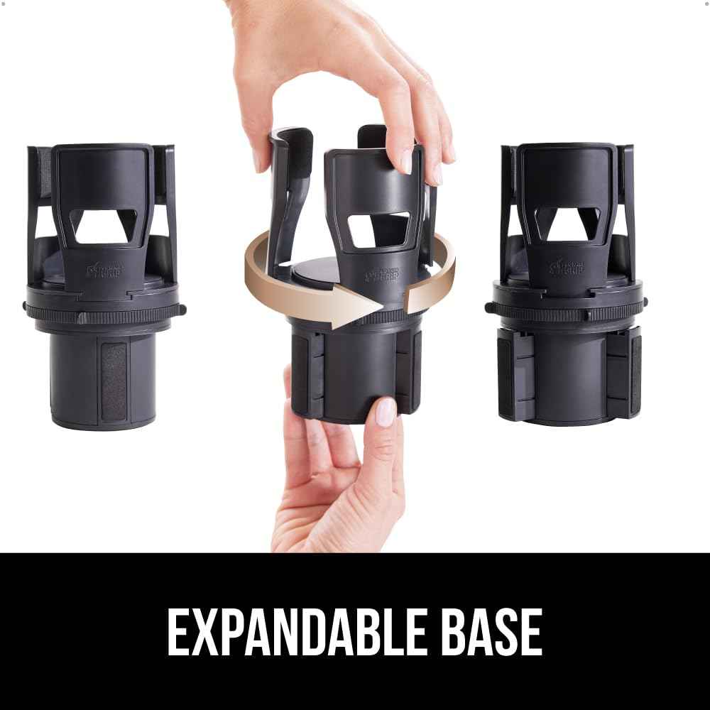 Patent Pending Adjustable Car Cup Holder Expander (Black)