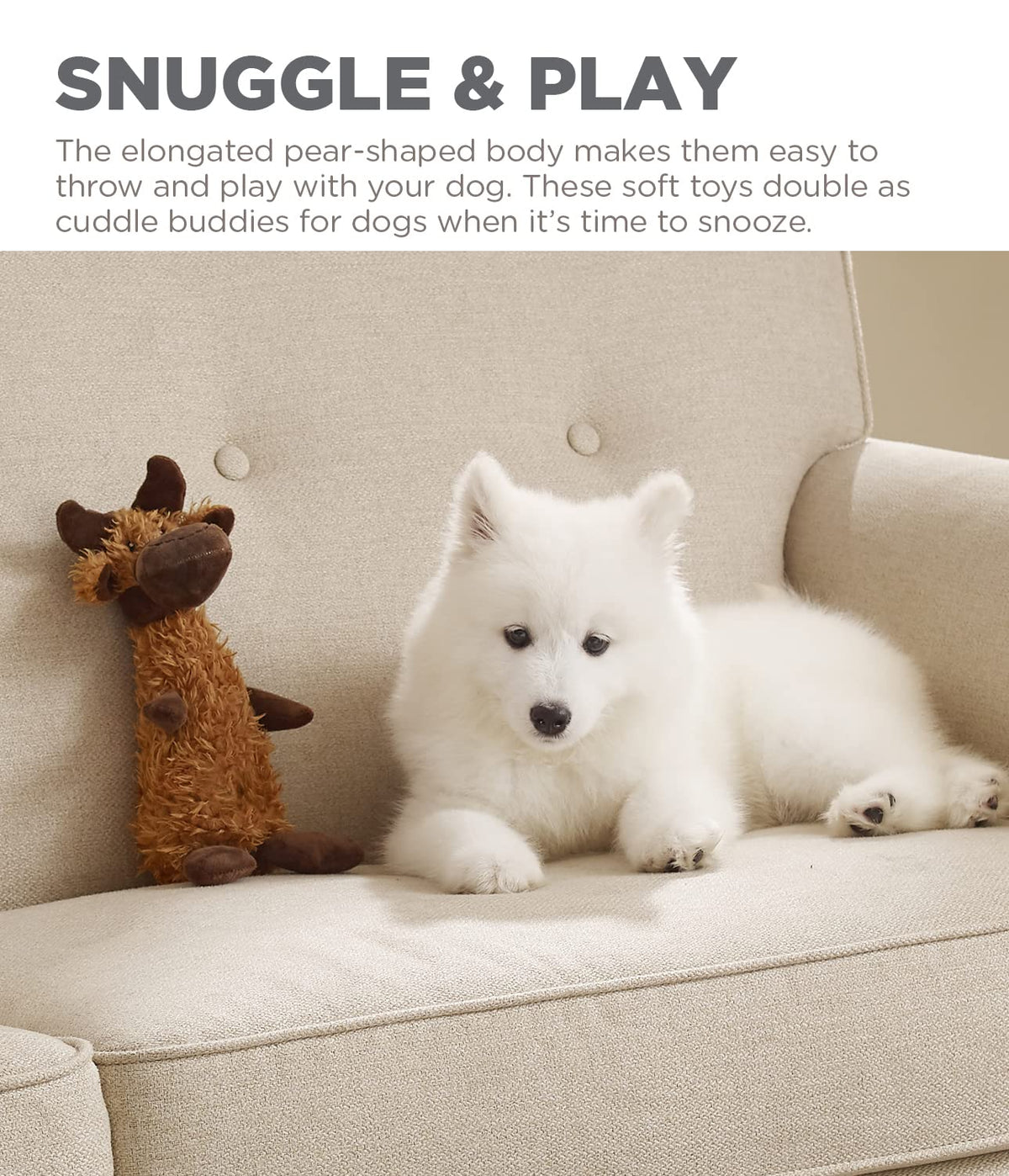 Scruffles Moose Plush Squeaky Dog Toy