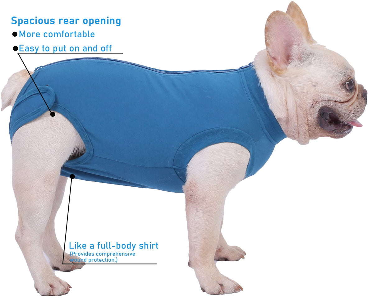 Dog Surgery Recovery Suit (M(Back12 - 14" Chest 17 - 20" Weight16 - 24lb) / Blue)
