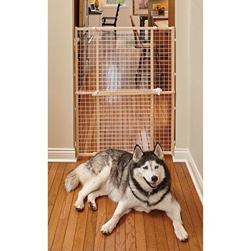 Wire Mesh Pet Safety Gate (Wood / Large)