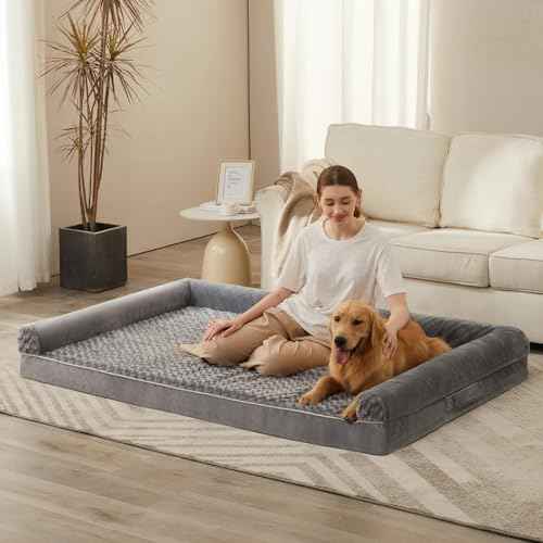 Orthopedic Washable Human Dog Bed for Adult & Dog Cozy Sleep (61"l x 43"w x 7"th / Grey)