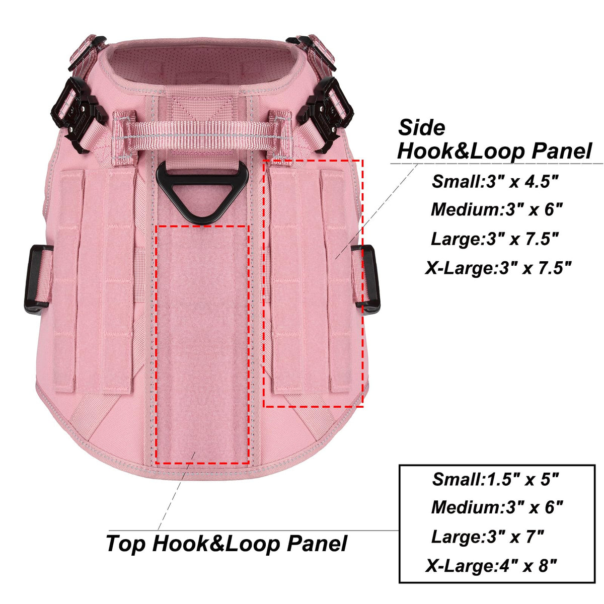 Tactical Dog Harness for Medium Dogs (Medium (Pack of 1) / Pink)