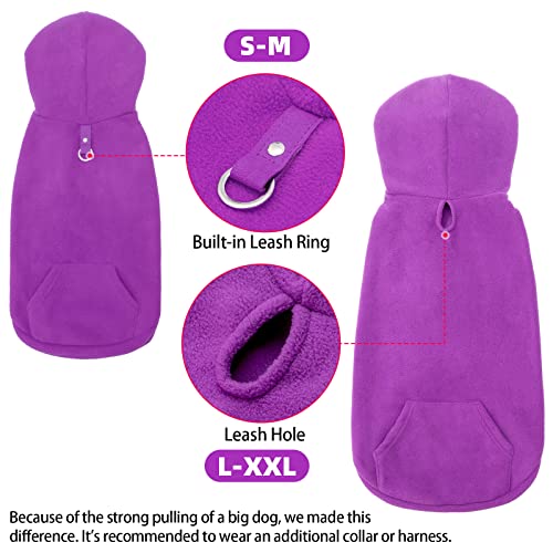 Fleece Dog Hoodie with Pouch (X-Large / Purple)