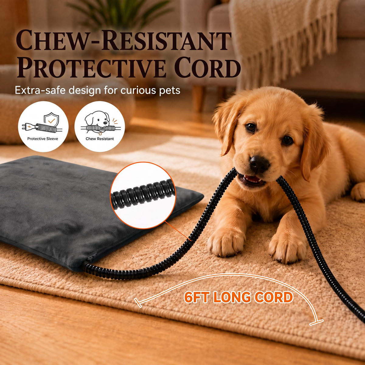 Round Cat Heating Pad (Gray / Square: 16" × 16" × 1.6")