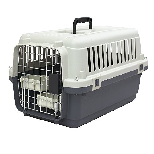SportPet Airline Compliant SMALL 24" Travel Dog Kennel (Cream/Gray)