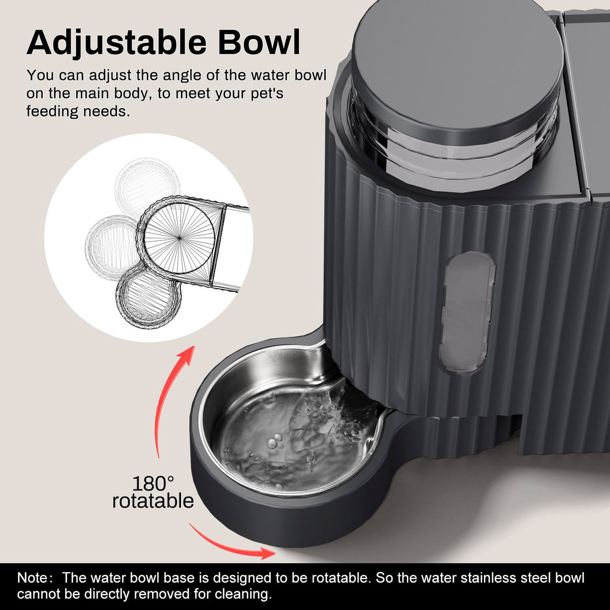 Gravity Automatic Cat Feeder (Extra Large（1.6 Gallons x 2） / Black Grey)