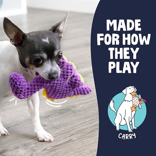 Checkers Just for Me Dinos Bruto Squeaky Plush Dog Toy (Checkers - Dinos Bruto (Purple) / Mini)