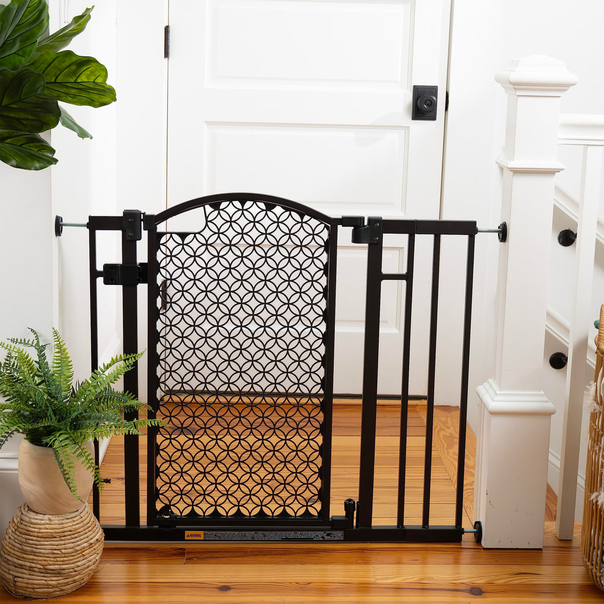 Decorative Panel Tall Baby Gate & Dog Gate (Espresso / 28"-42" W x 30" H)