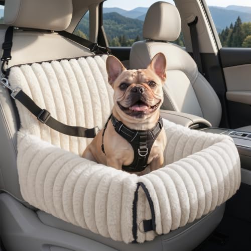 6-in-1 Dog Car Seat for Small/Medium Dogs up to 23 lbs, Beige (Beige)
