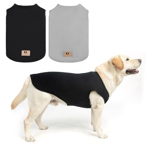 Boy Dog Clothes for Large Dogs (Black & Grey / XX-Large(Chest 28", Back 22"))