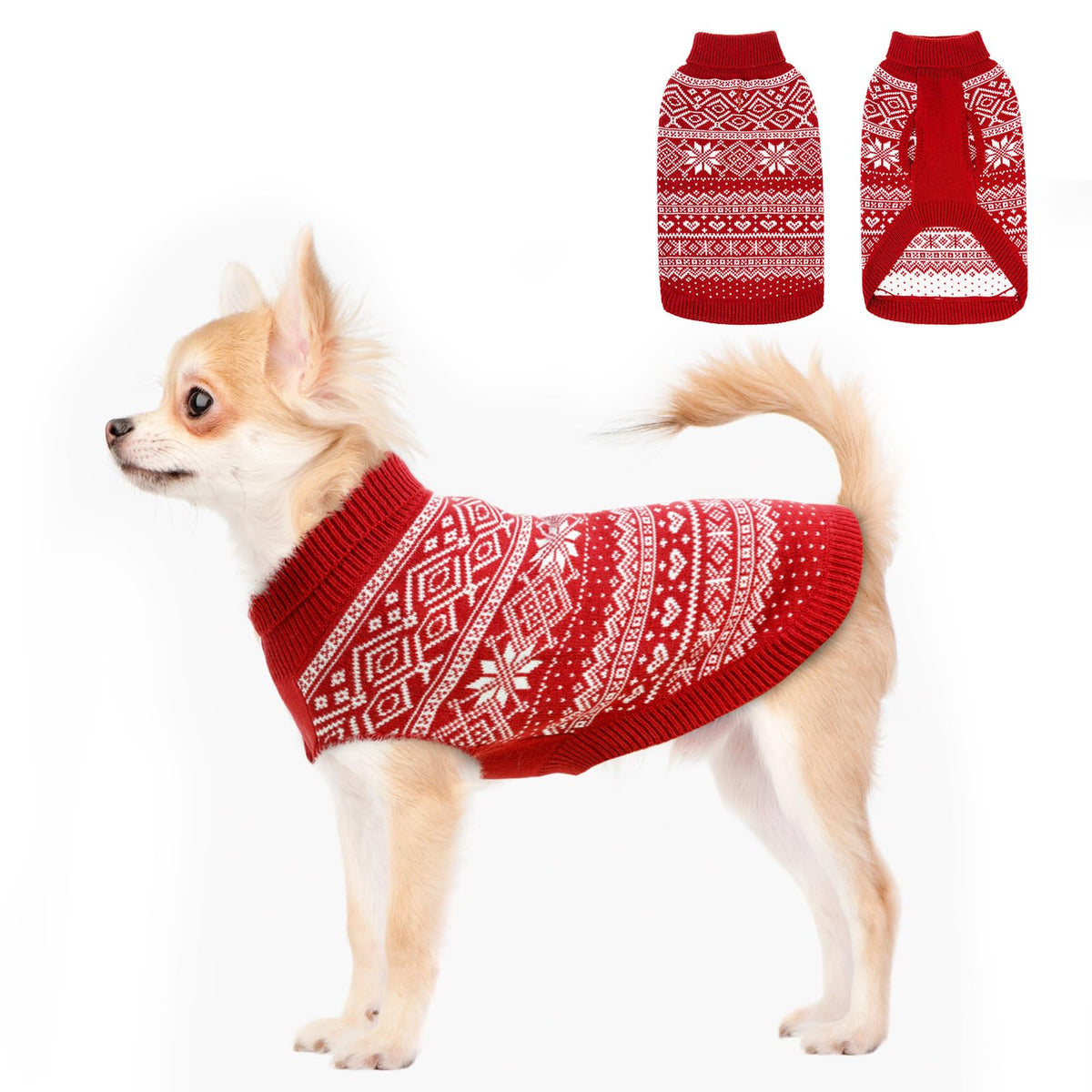 Dog Sweater Argyle (Red / XX-Small)
