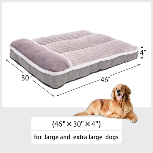 Dog Bed for Large Dogs (Gray / XX-Large:(46" x 30" x 4"))