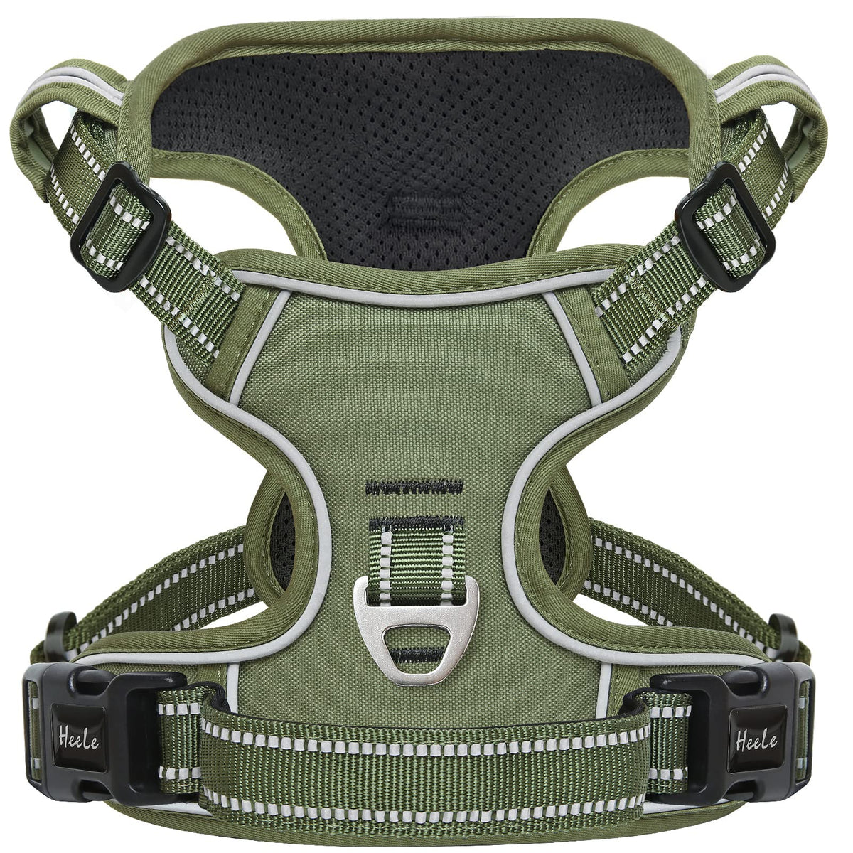 Dog Harness Dog Harness for Small Medium Large Dogs No Pull Adjustable Padded Reflective Harness with Handle for Walking Training (L / Green)