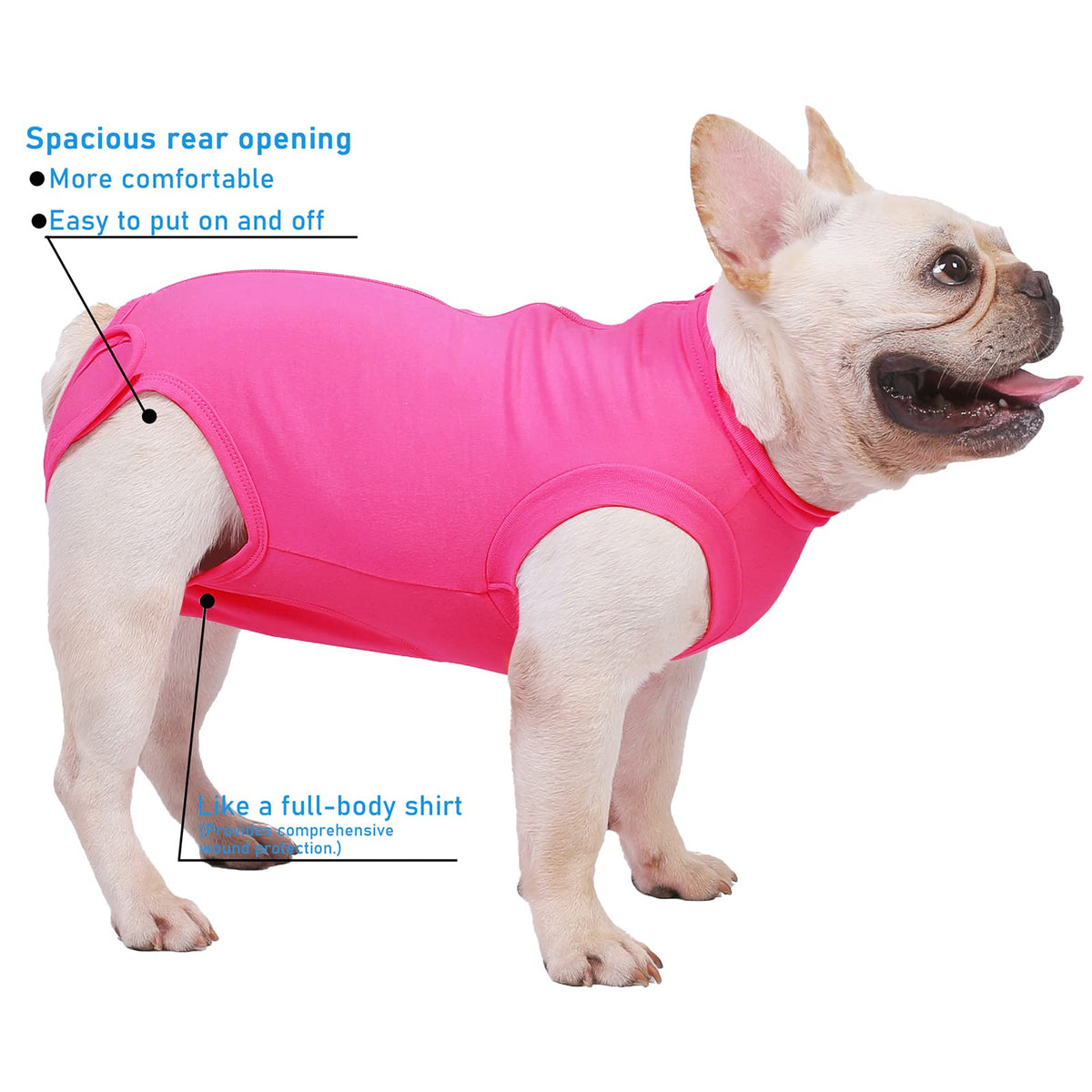 Dog Surgery Recovery Suit (L(Back15- 17" Chest 21- 23" Weight 25- 36 lb) / Rose)