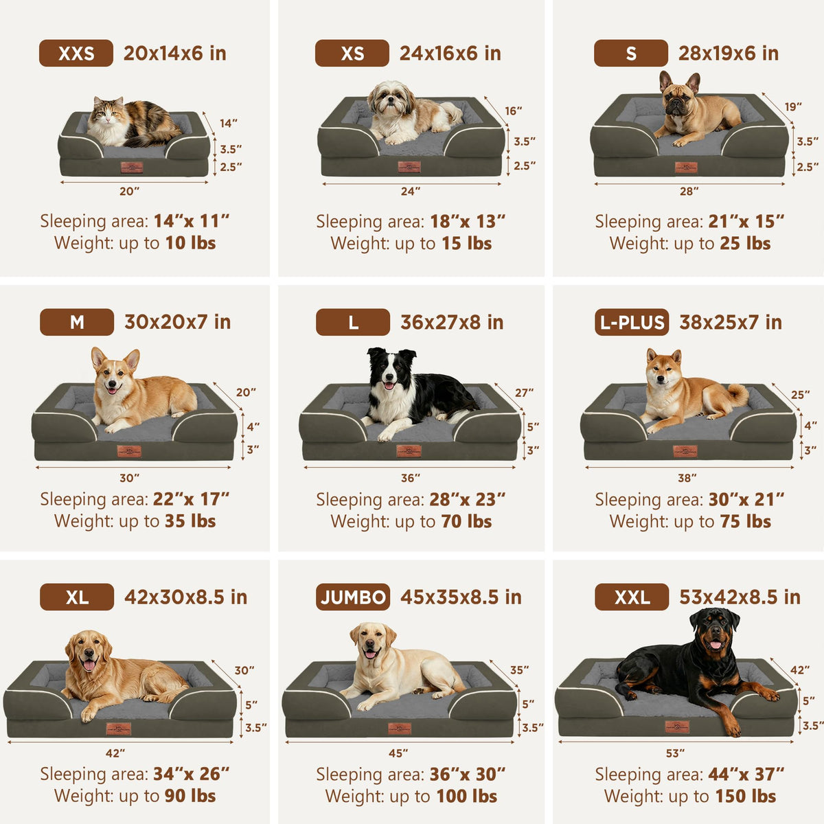 Waterproof Orthopedic Dog Beds for Large Sized Dog (38.0"L x 25.0"W x 7.0"Th / Dark Green)