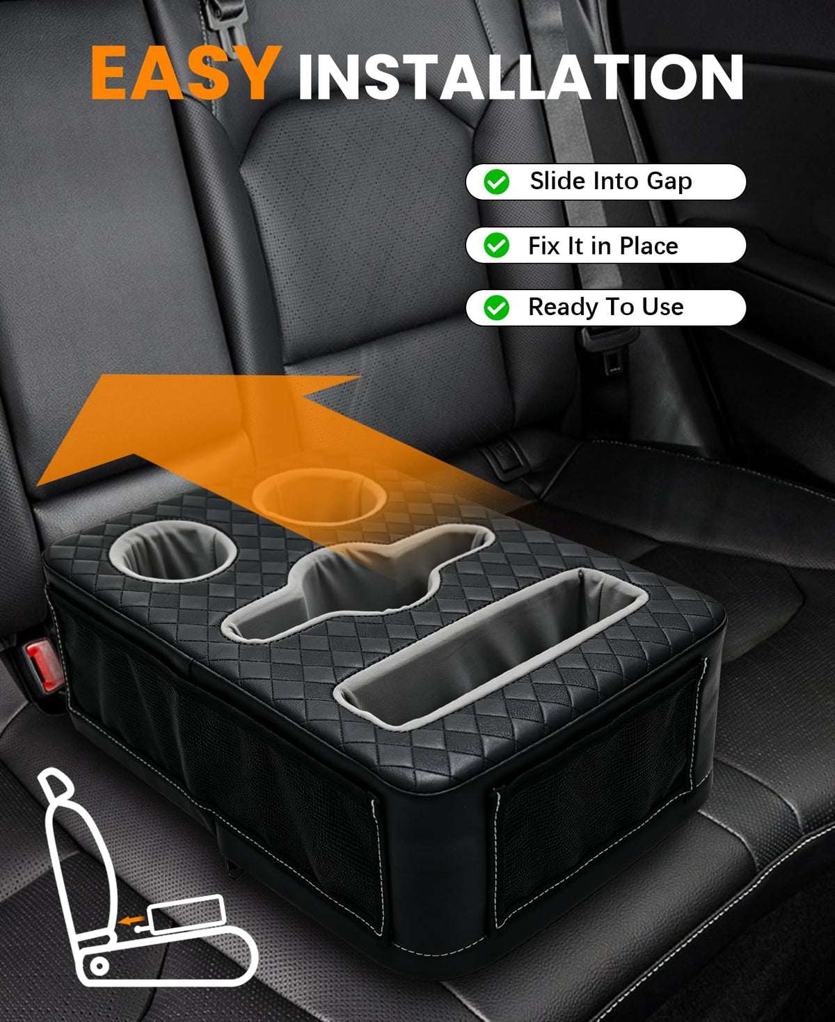 Car Cup Holder Back Seat Cup Holder for Car Truck Bed Organizer (15 X 10X 5.3Inch)