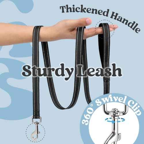 Dog Harness Small Sized and Leash Set (Grey Pups / S (Chest: 15.1"-16.5"))