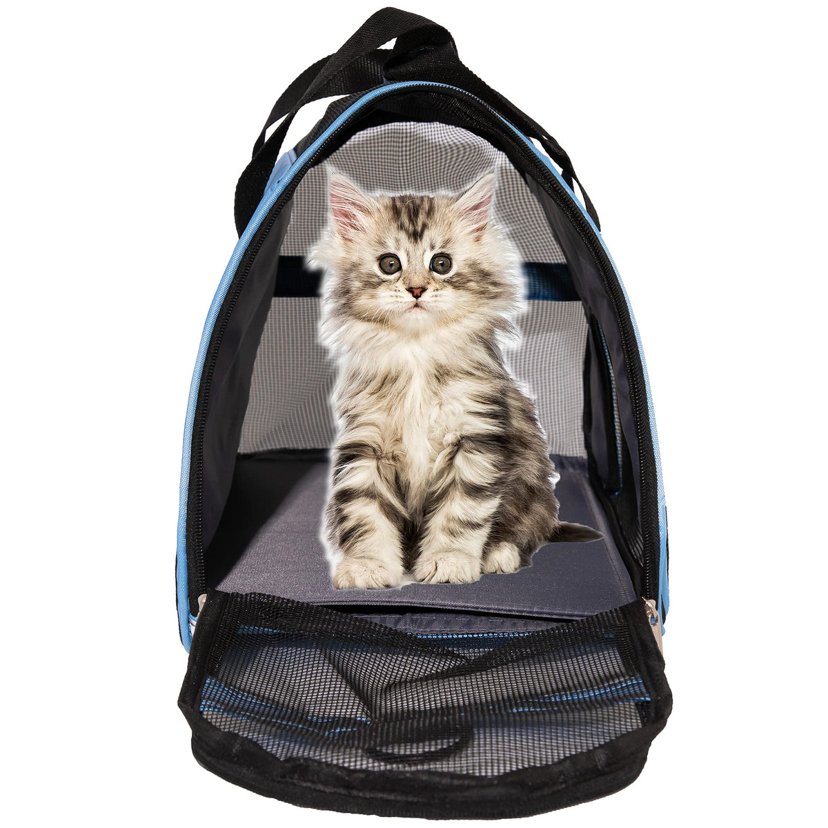Pet Carrier Cat Cattier Soft (Medium-Blue)