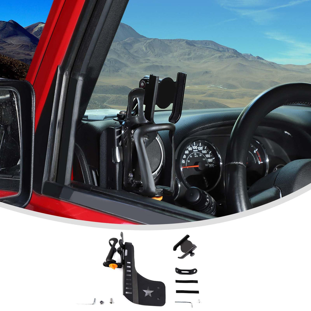 Door Cup Holder Expander Compatible with Jeep Wrangler JK JKU 2011 (Driver's Side / 11-18)