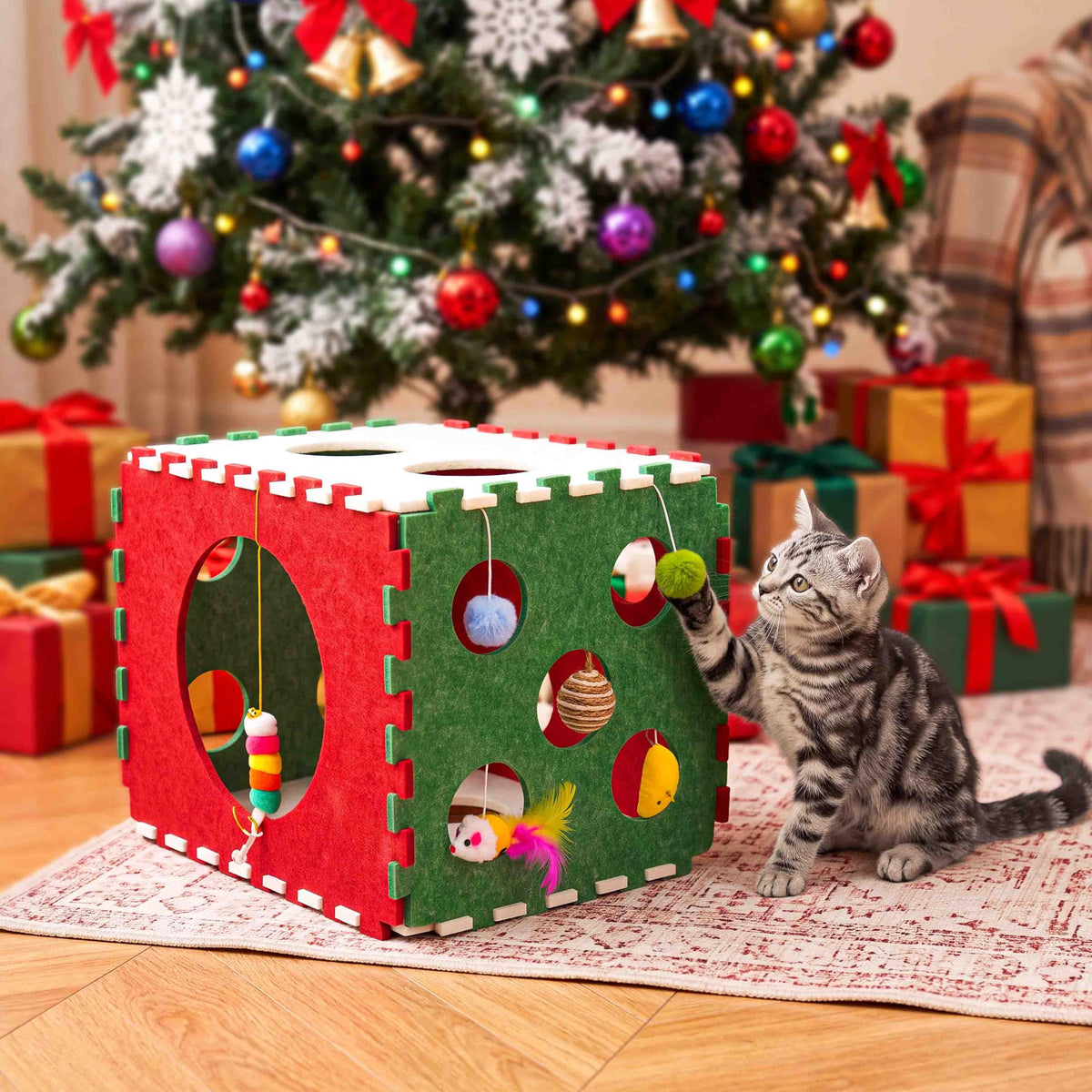 41 Pcs Christmas Cat Toys for Indoor Cats (Neutral)