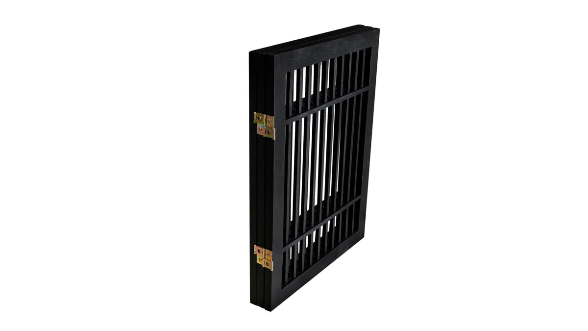 Freestanding Wooden Dog Gate (3 Panel 24" Tall / Black Pet Gate)