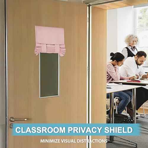 Classroom Door Window Cover Lockdown Shades Blackout (Orange Pink / 12"W x 30"L (Pack of 1))