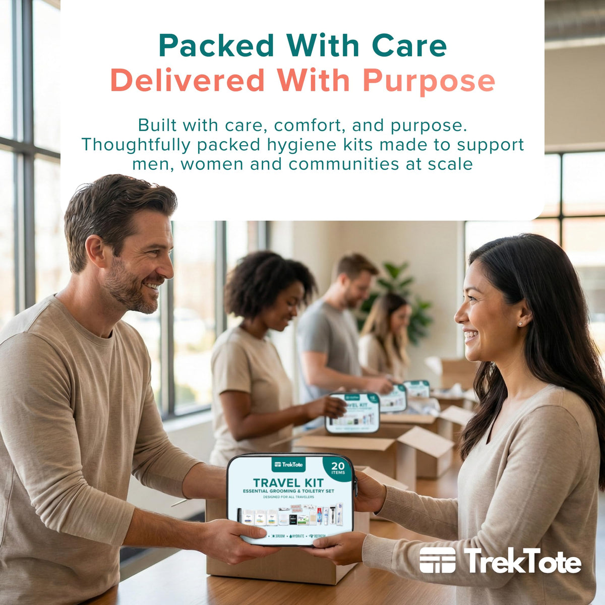 Bulk Hygiene Kits Unisex Premium Name Brand for Care Packages (5 Pack)
