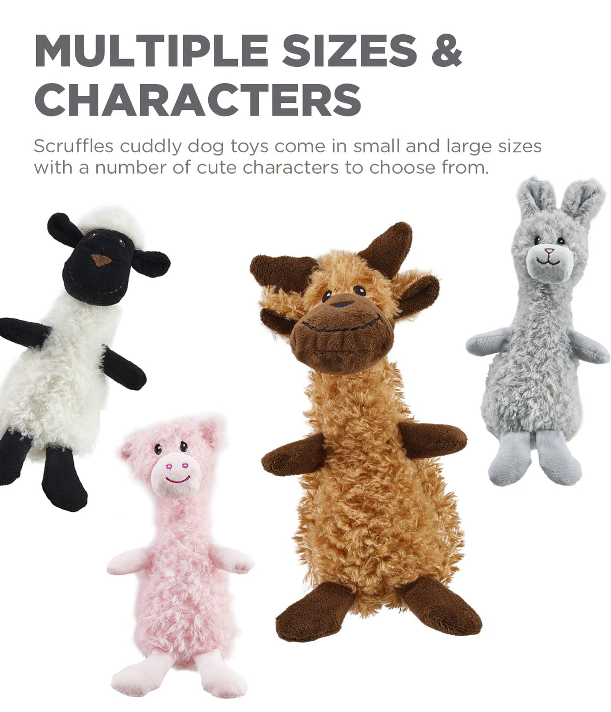 Scruffles Moose Plush Squeaky Dog Toy