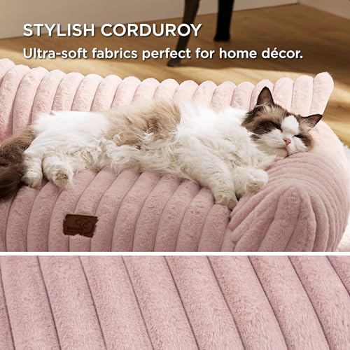 ComfyFleece® Shown on TV Fluffy Cat Couch for Pets (24x18x10" / Blush Pink)