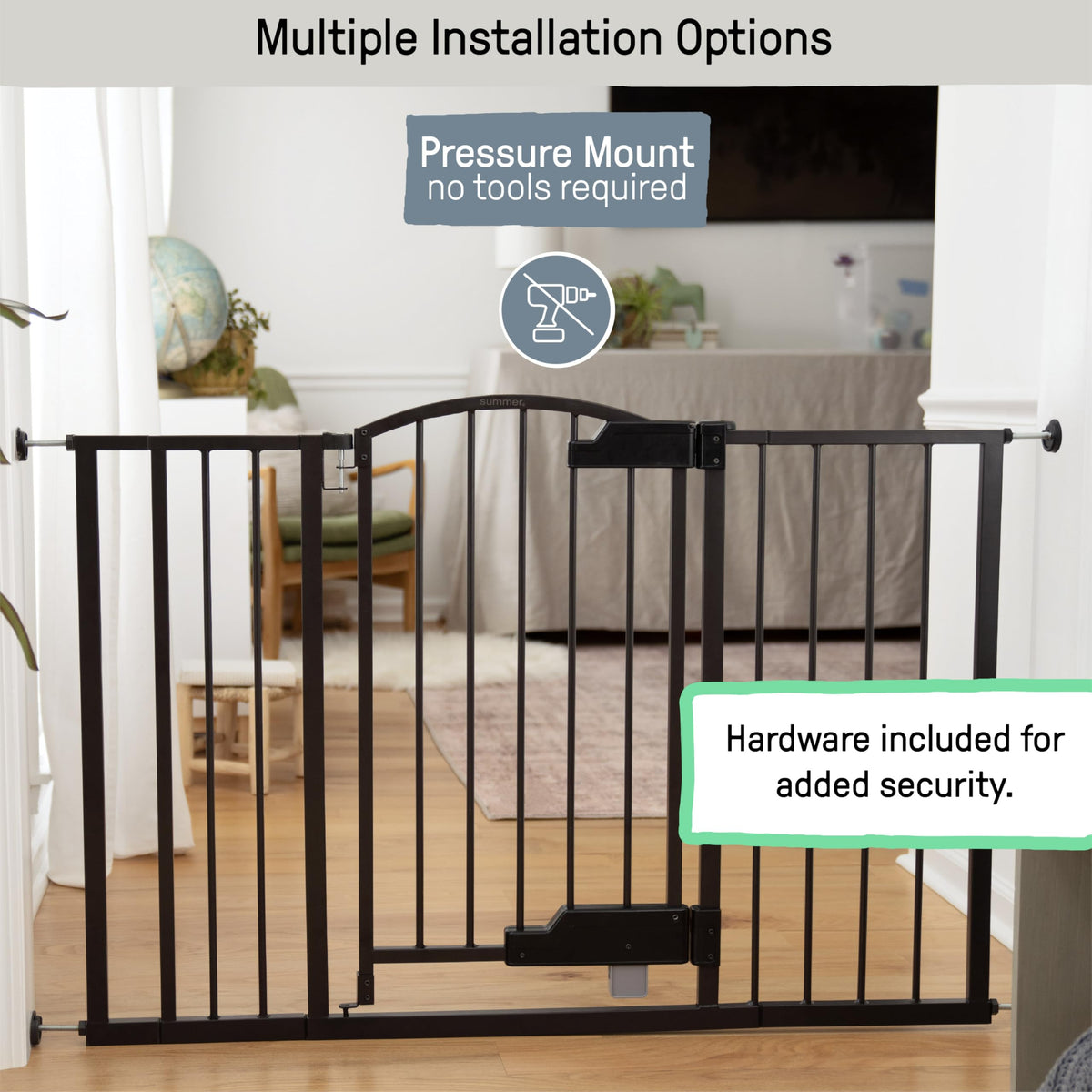 Easy Open Baby Gate & Dog Gate (Espresso - Easy Open / 27.5"-52" W x 28" H)