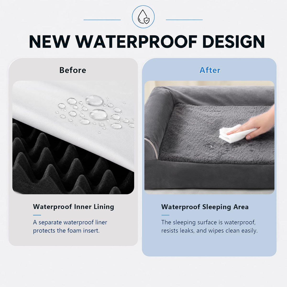 Orthopedic XL Dog Bed Extra Large Washable Dog Couch (Dark Drey / 42" x 30" x 7.5")