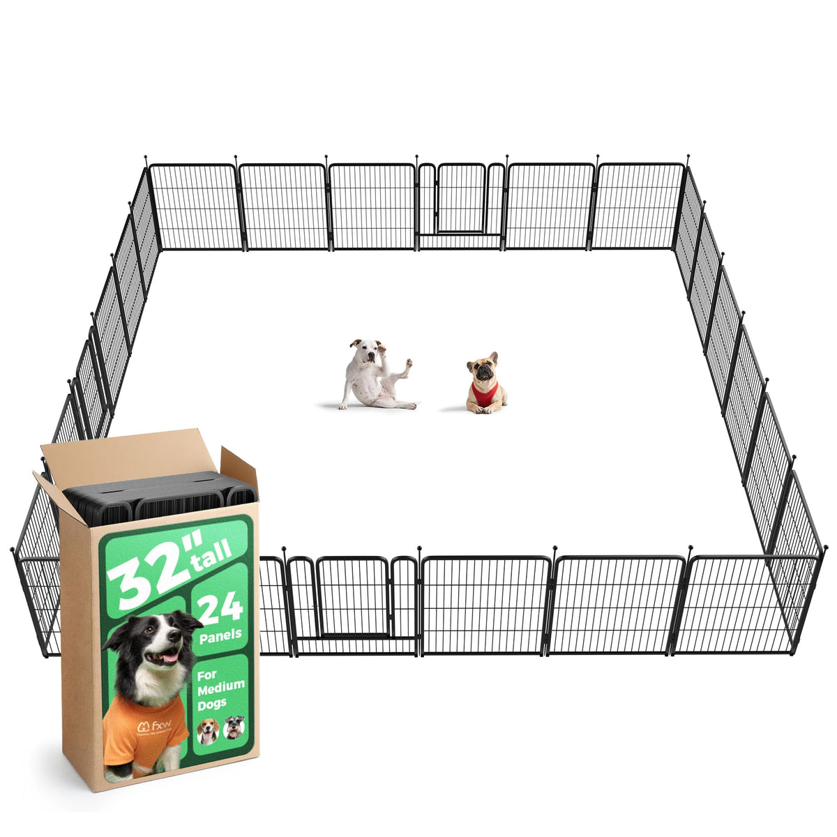 Rollick Dog Playpen (Black / 32"H)