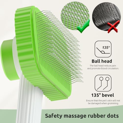 Cat brush Cat Brush for Long or Short Haired Cats (Green)