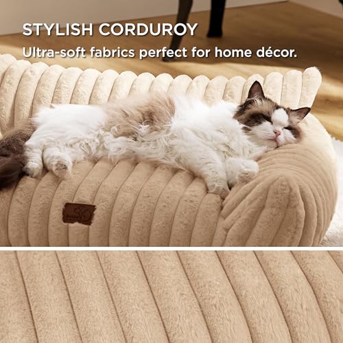 ComfyFleece® Shown on TV Fluffy Cat Couch for Pets (24x18x10" / Sandy Beige)