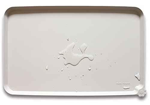 X Large Silicone Non Slip Pet Food Mats (28" x 20" / Cream Brown)